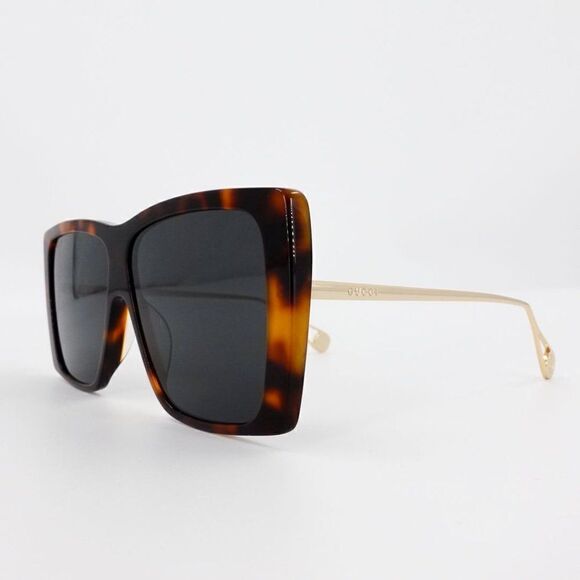 Gucci GG0434 Women's Square Sunglasses Brown - Picture 2 of 14